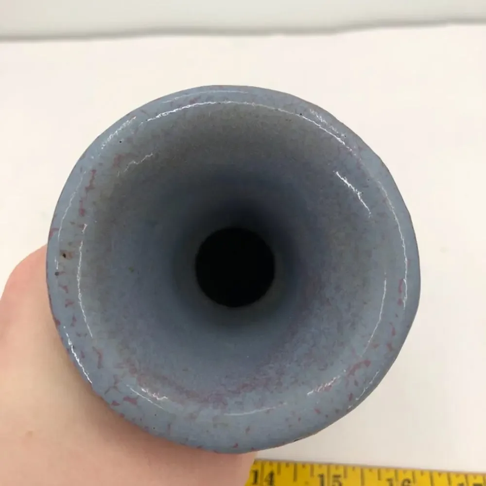 Art Pottery Handmade Blue Textured Glazed 6
